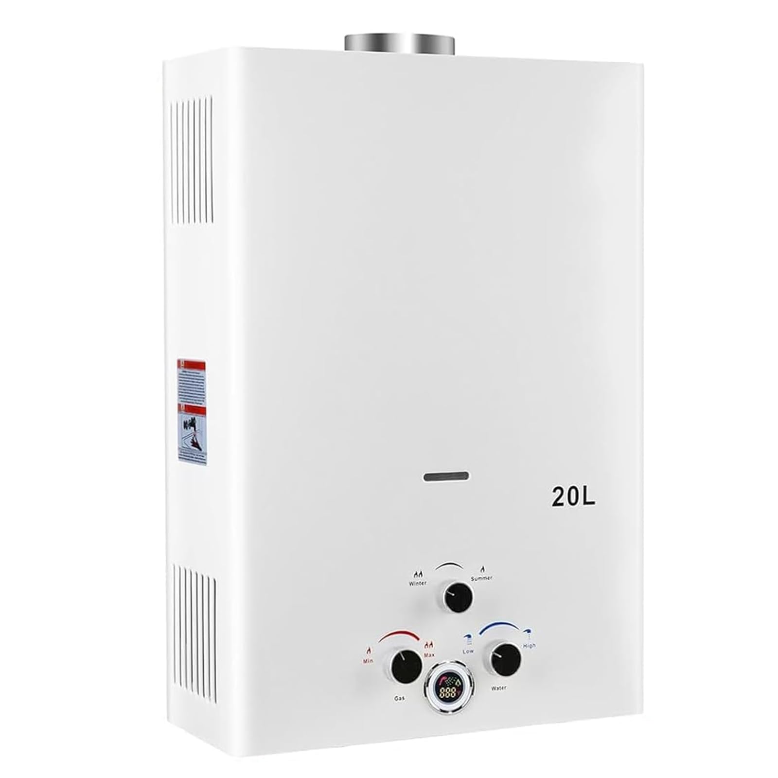 Calentador de agua a gas 20L portátil instantáneo de propano sin tanque para pared exterior