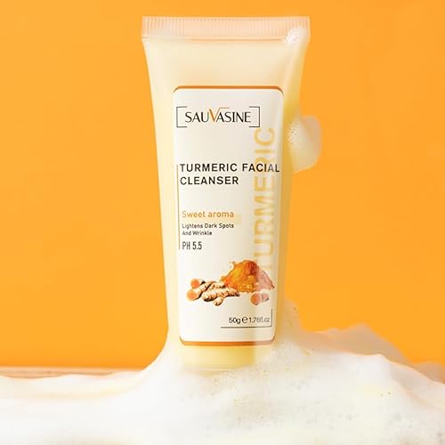 Turmeric Facial Cleanser, pH 5.5, Sweet Aroma, 50g, Lightens Dark Spots and Wrinkles