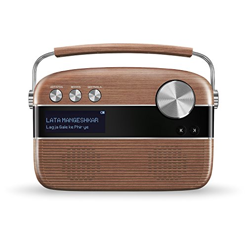 Image of Saregama Carvaan Hindi - Portable Music Player with 5000 Preloaded Songs, FM /BT /AUX (Oak Wood Brown)