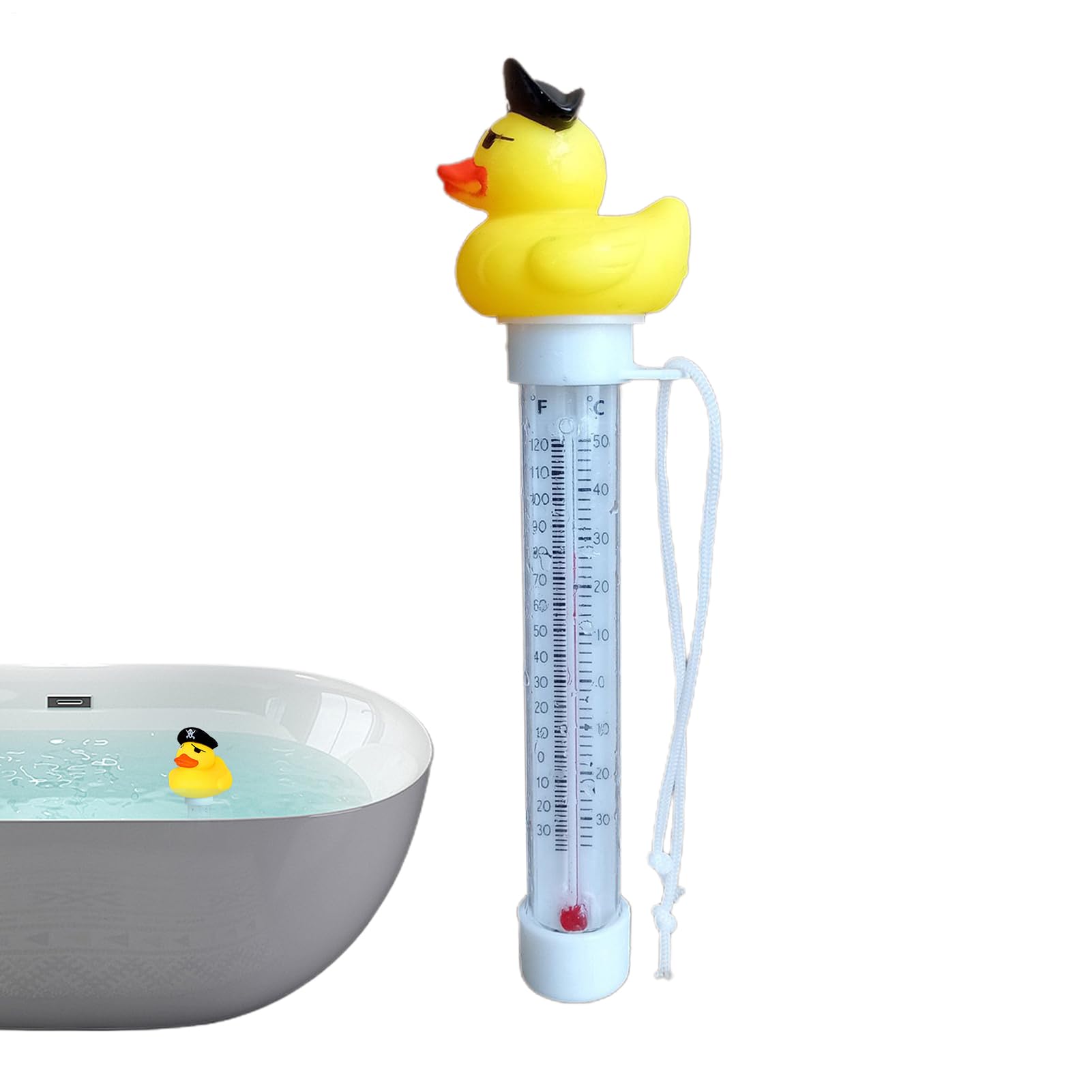 Genérico Termómetro Flotante para Piscinas, Medidor de Temperatura de Agua con Pato de Dibujos Animados, Resistente al Agua, Fácil de Leer, para Piscinas, Spas y Acuarios