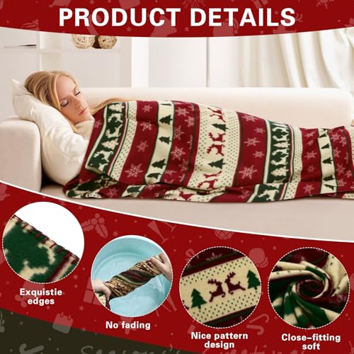 Preboun Pack de 24 Mantas de Lana para Navidad, Diseño Chic miniatura 3