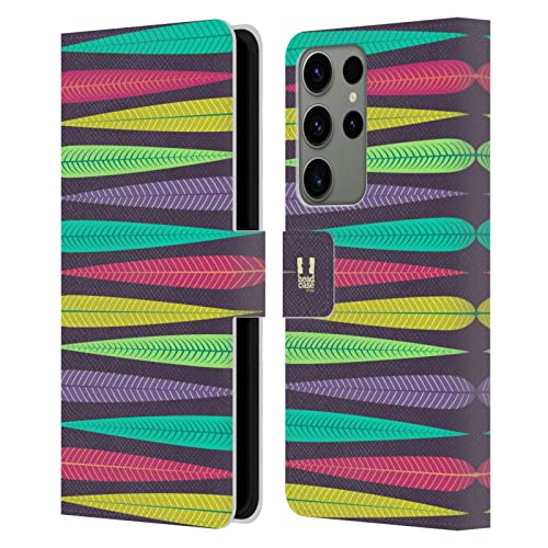 Étui Portefeuille Samsung S23 Ultra Head Case Designs Brillant Feuille Motifs 2