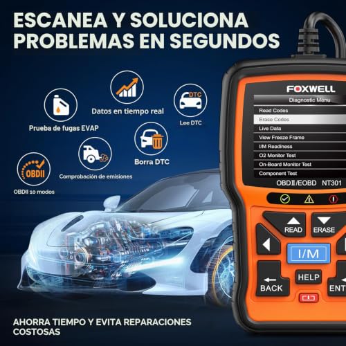 Foxwell Check Engine Light OBD2 escáner con borrado de códigos de fallo de motor 4