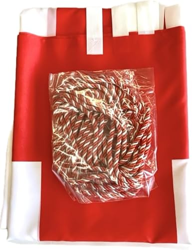 テトロン紅白幕 紅白ロープ付き (2間「高さ120cm×3.6m」)