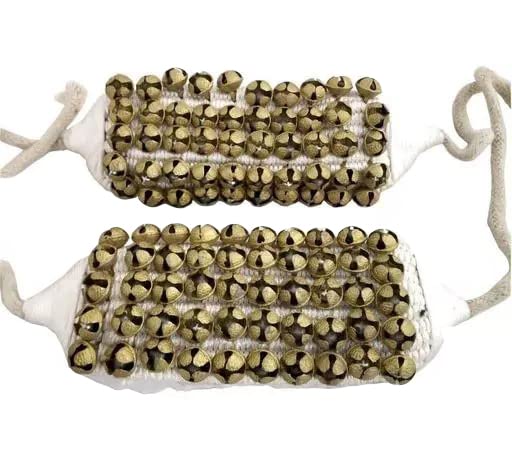 PRANCHI ARTWARE Ghungroo Anklets Set 5 Line White Dori Kathak Dancing Ghungroo 50+50 Dancing Brass Bell Anklet Pair Indian Classical Dancers Musical Instrument Bharatnatayam Ghungru-image-39