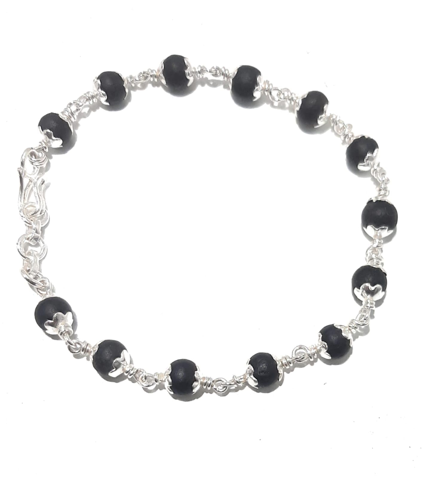 Jc Silver Karungali Malai Original Silver Bracelet With Capping 6Mm Beads For Mens & Womens 7 Inch + 1Inch Extension (B0CLRCRZHF) Amazon Price History, Amazon Price Tracker