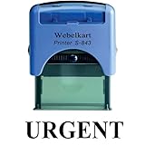 Webelkart Printer S-843 Sello de goma autoentintable 'Urgent' - Sello de oficina negro para documentos y marcado rápido (negro)