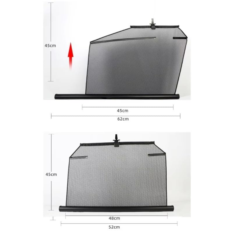 Parasol Luna Coche Cortinas Retráctiles para Coche, Enrolladas Automáticas, Protección UV, Parasol para Ventana Lateral, Aislamiento Térmico Universal(Right Window)