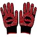 ZAJIWF Gants pour Barbecue, Haute Température Maniques Gants Four pour BBQ Grill Cuisine Cuisson Au Four Welding Cheminée Accessoires (Rouge)