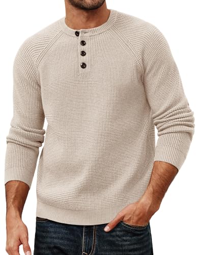 PJ PAUL JONES Men Casual Pullover Sweaters Waffle...