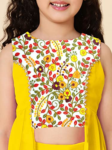 Image of A.T.U.N. (ALL THINGS UBER NICE) Girl's Polyester Embroiderey Sleeveless Kurta and Sharara Set | Traditional Ethnic Wear Clothing Set for Festival and Special Occasions