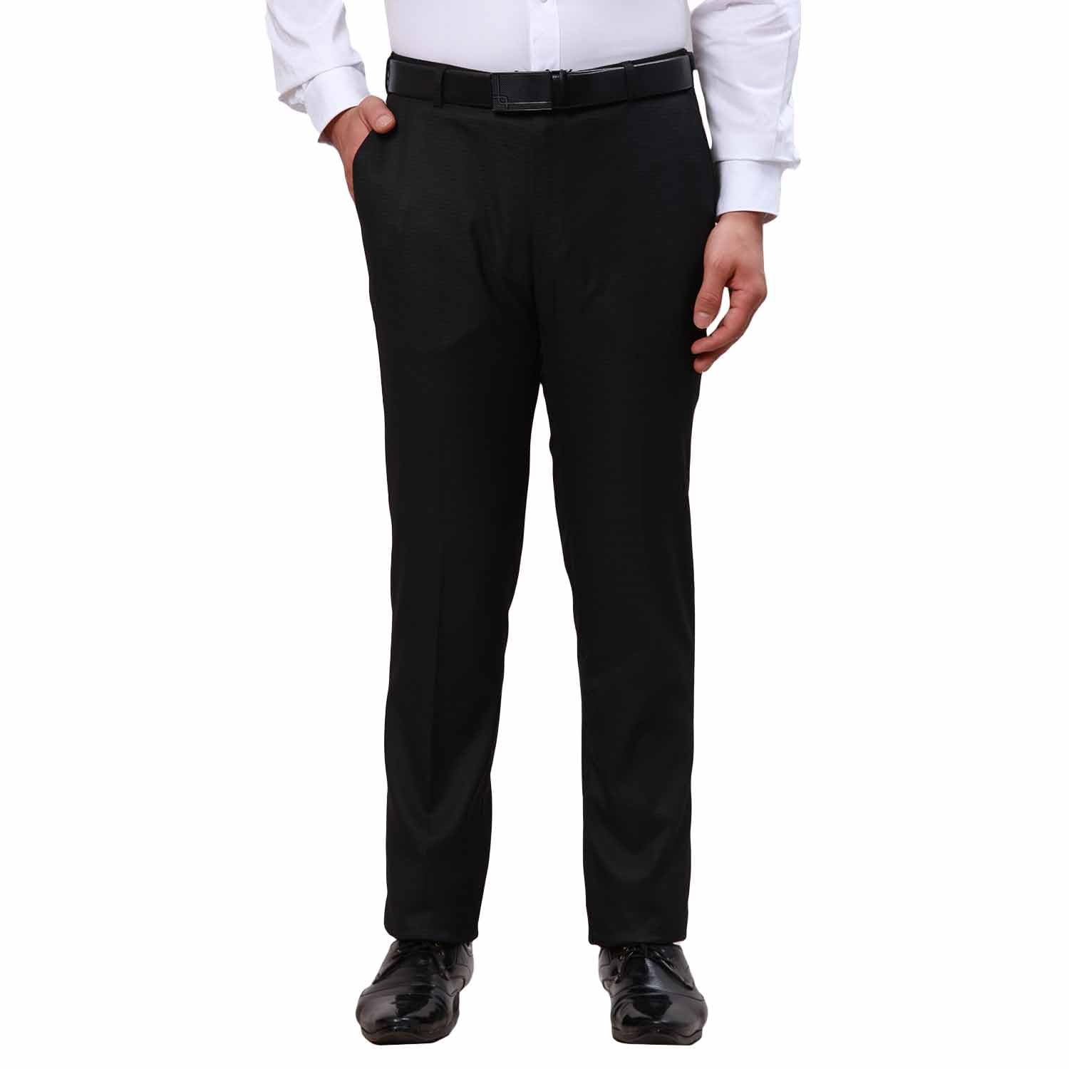 raymond Men's Slim Fit Solid Pattern Polyester Blend Flat Front Formal Trouser-picture-19