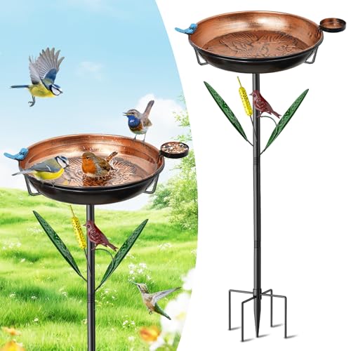 Bird Baths for Outdoors, Garden Birdbath for Patio Yard Lawn Antique Bronze