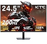 KTC Monitor de jogos de 24,5 polegadas, monitor de 180 Hz (até 200 Hz) FHD, IPS rápido 1080p 1ms, 128% sRGB HDR10, HDMI Freesync x 2/DP x 1, interruptor VESA Tilt ajustável para Xbox PS5 (cabo HDMI