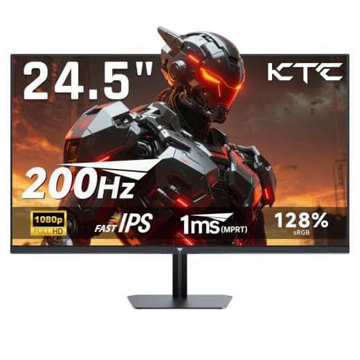 KTC 24.5'' Gaming Monitor 180Hz,Fast IPS 1080P 1 ms, 128% sRGB HDR10,Freesync,HDMI x 2 /DP x 1,VESA,Tilt Adjustable,Xbox PS5 Switch (HDMI Cable Included)