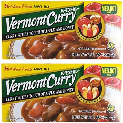 House Foods Vermont Curry [ 2 Packs ] Medium Hot 8.11 Oz (230g)