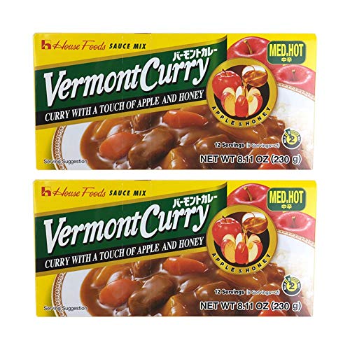 House Foods Vermont Curry [ 2 Packs ] Medium Hot 8.11 Oz (230G) #TOP26