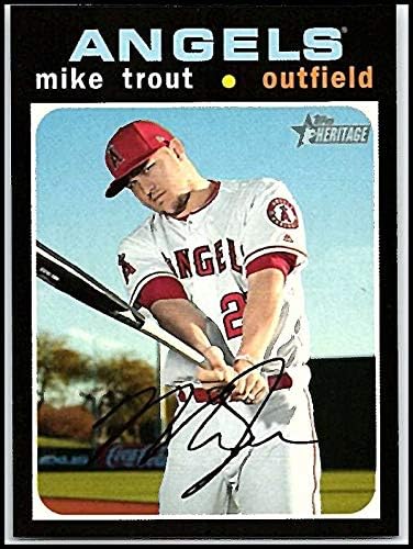 2020 Topps Heritage #466 Mike Trout Los Angeles Angels SP Baseball Card