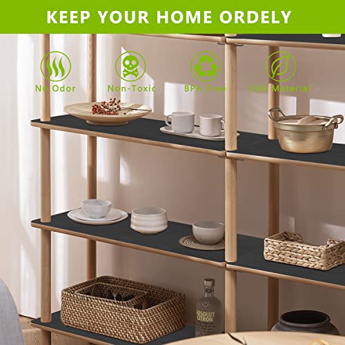 Shelf Drawer Liner For Kitchen Cabinets, Durable Pantry Shelving Liners For Tool Box Closet Refrigerator Non Stick Waterproof Plastic Cabinet Protector Liners Mat Washable, Black 11.8 X 393.7 Inches #TOP6