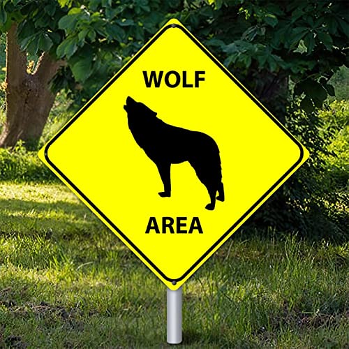 Panneau Wolf Area en métal pour sécuriser visuellement votre extérieur avec un style vintage