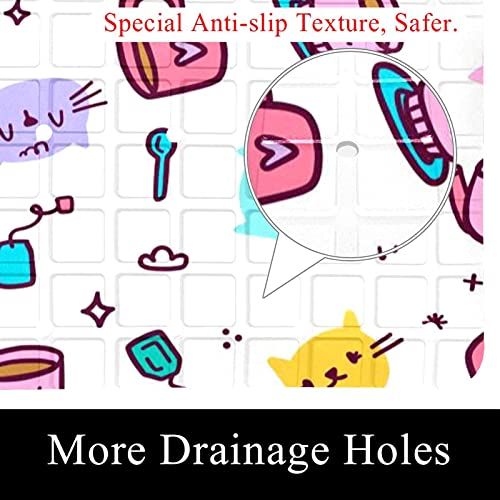Tapis de douche antidérapant à ventouses facile à nettoyer pour bain