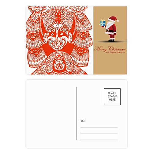 Cartes postales de Père Noël rouge au masque d'opéra en papier en lot de 20 pièces