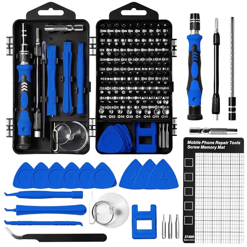 Set di strumenti meccanici di precisione 122 in 1, con 101 cacciaviti meccanici di precisione, per PC, computer, iPhone, laptop, tablet, PS5, Xbox, orologi, fotocamera (blu)