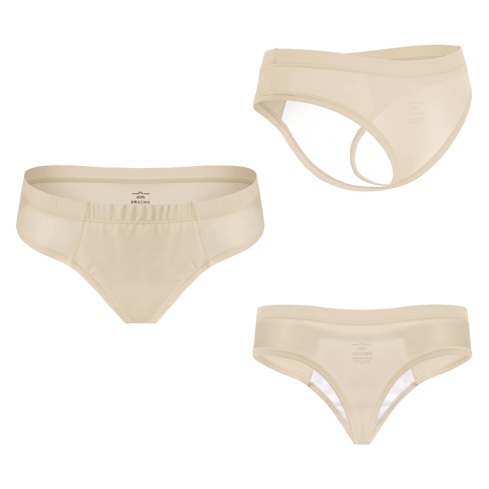 LittleForBig Culotte Gaff Brésilienne Coquine à Bande Fine Respirante Tucking Gaff Maille Lisse Soyeuse Cachant Gaff Modelant Slip pour Travestis Personnes Transgenres