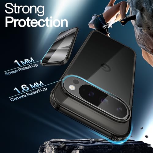 Image of JETech Cover Case for Google Pixel 10 /10 Pro 2025, Non-Yellowing Shockproof Bumper Protective Phone Cover, Anti-Scratch Hard PC Back (Obsidian)