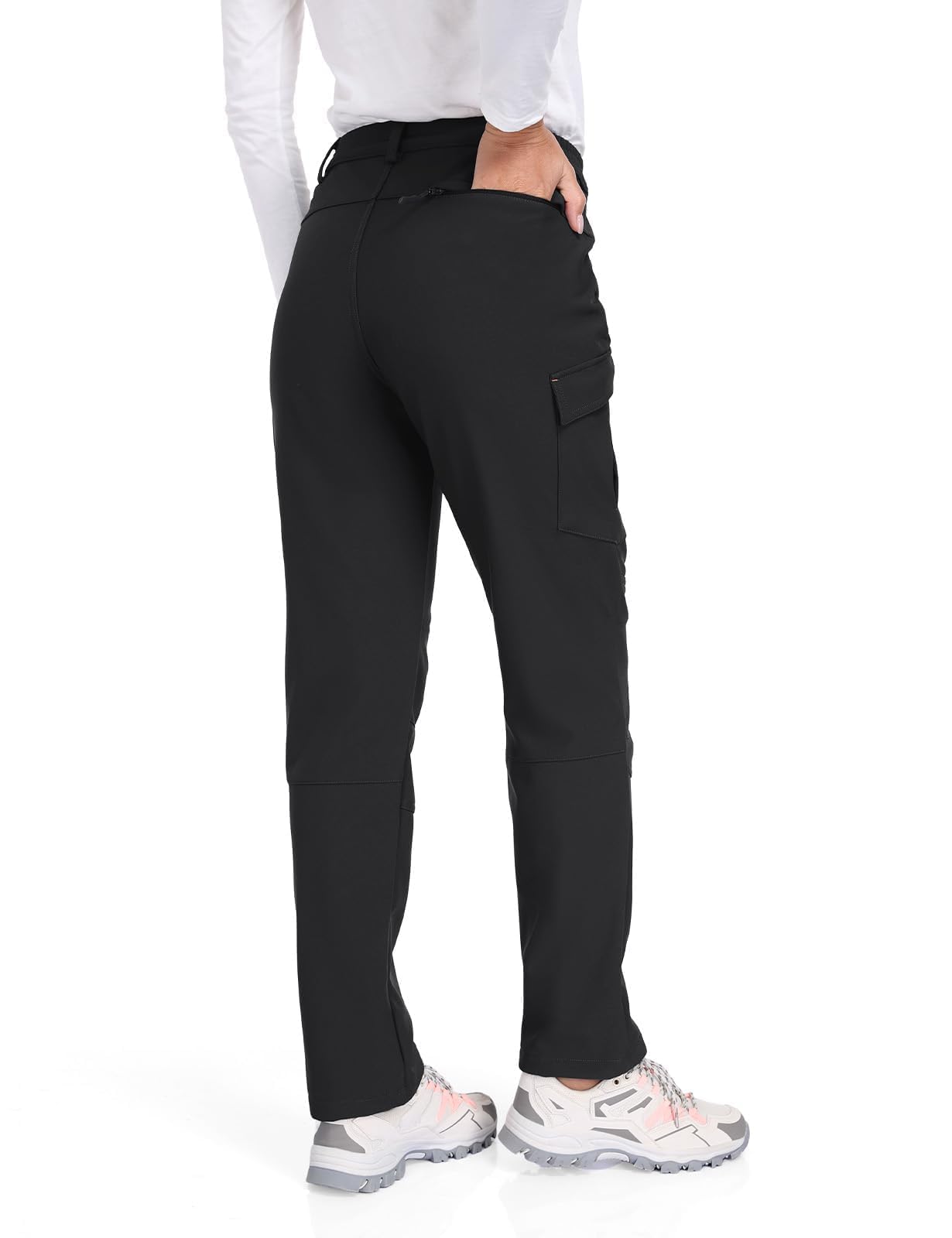 GymBrave Pantalon Randonnée Femme Hiver Imperméable Thermique Pantalon de Ski Softshell Travail Doublure Chaude pour Outdoor Trekking