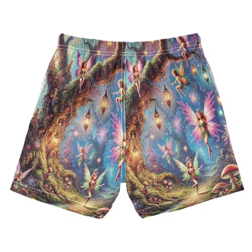 Fairy Trees Caute Boys Swim Trunks Quick Dry Toddler Swimsuit Boy Bathing Suits Swimwear Board Shorts L Multi2