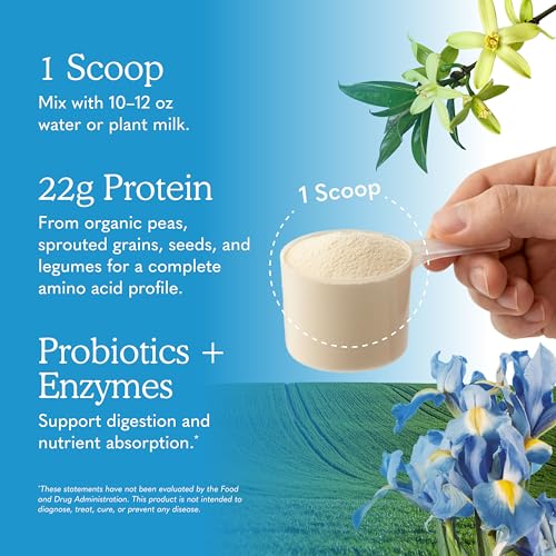 Garden of Life, Protein Powder, Vegan Protein Powder, Bcaa, Probiotics and Digestive Enzymes, Gluten and Lactose Free, Vanilla, 23.3 Ounce - Image 6