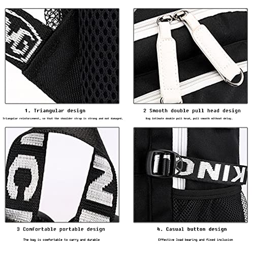 Casual Business Luminous Laptop Backpack Usb Headphone Port University Student Men Women School Bag Outdoor Travel Bookbag (Ghost Face) #TOP4