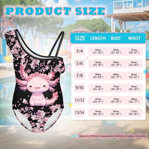 Image of Girls One Piece Swimsuit Ruffled Halter Bathing Suit with Adjustable Strap Beach Sport Swimwear for 3-14 Years