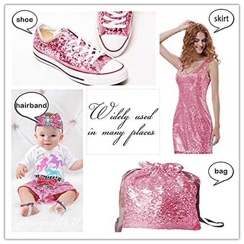 Fabric By The Yard Fuchsia Pink Sequin Fabric-By The Yard, Sequin Fabric, Tablecloth, Table Runner, Sequin Backdrop Decor(3 Feet 1 Yard) #TOP5