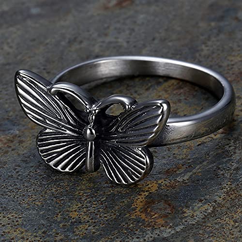 Jude Jewelers Stainless Steel Retro Vintage Butterfly Style Wedding Promise Statement Anniversary Ring2