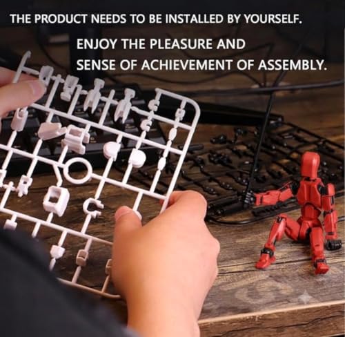 Image of (Do it Yourself) Action Figure Toys,DIY Assembly Dummy 13 Action Figures,Articulated Joints Robot,Gift Idea for Teens & Adults for 14+ (Red, Red)
