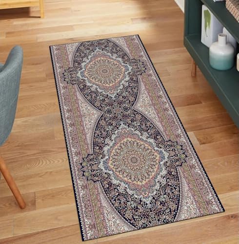 Alfombra morada larga para pasillo y dormitorio estilo vintage 2