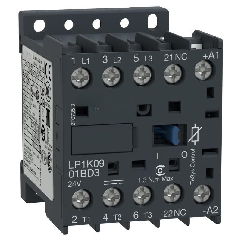Contacteur tripolaire LP1K0901BD3 TeSys K évite les pannes de moteur 9A 24V