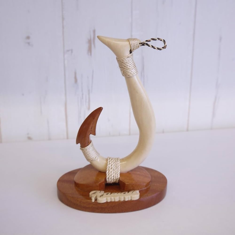 Amazon.co.jp: ハワイ直輸入フィッシュフック／木製 スタンド