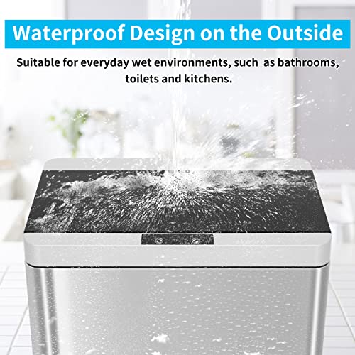 Caneca de basura rectangular de acero inoxidable 50 L miniatura 5