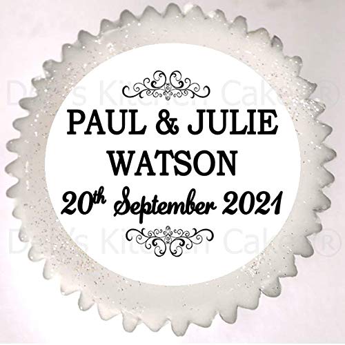 Personalised Wedding Cupcake Toppers Black and White Wedding Cake