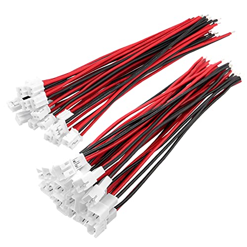 YIXISI 20 Paires Micro JST-PH 2.0 2-Broches Connecteur Prise, Micro JST PH 2.0 Connecteur de Prise Câble Female Mâle