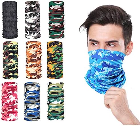 12pcs Magic Scarf Outdoor Headwear Bandana Sports Tube UV Face Mask for Workout Yoga Running Hiking Riding