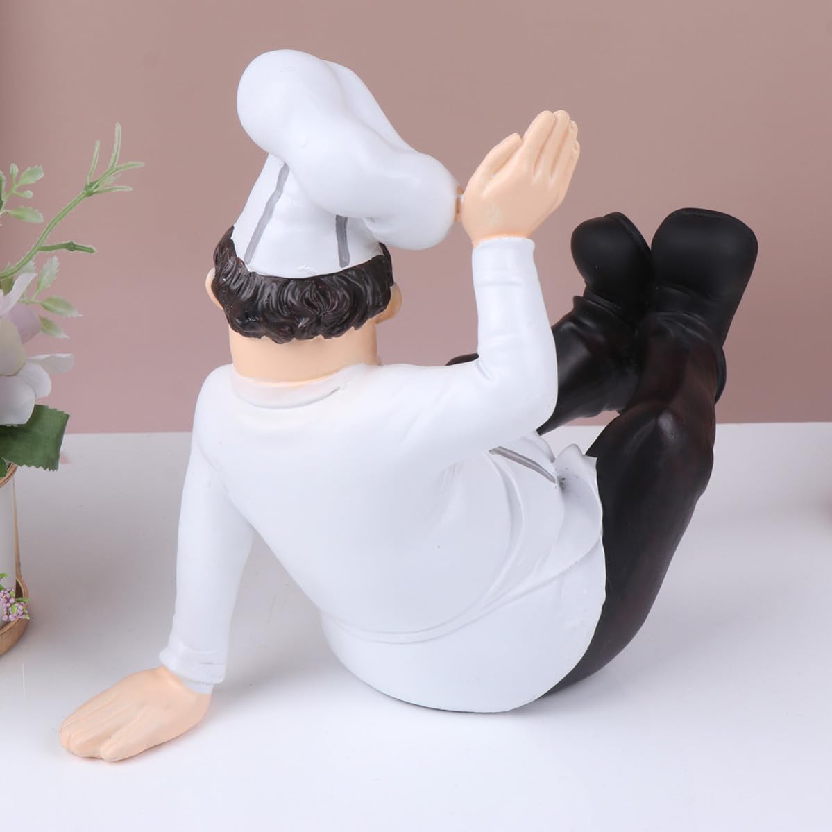 Alasum Statua Chef in Resina Stile Europeo per Cucina e Ristorante, Decorazione da Tavolo Solida e Raffinata, Ornamento Chef per Regalo