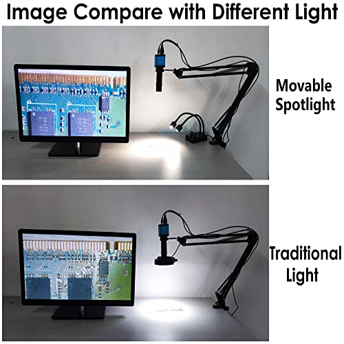 Upwtkim LENS RING STAND SPOT -1 Spotlight Microscope Light Source, Usb Desk Mini Led Dual Gooseneck Lights Illuminator For Stereo Microscope Camera Industrial Video Zoom C Mount Lens For Repair Soldering Pcb Lab thumb #3