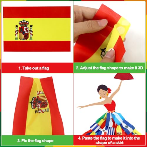 Image of Hispanic Heritage Month Decorations Bulletin Board Set, Spanish Heritage Month Bulletin Board with Latin American Flags Board Border Paper Flowers, Spanish Classroom Decor for Door Wall Party Supplies