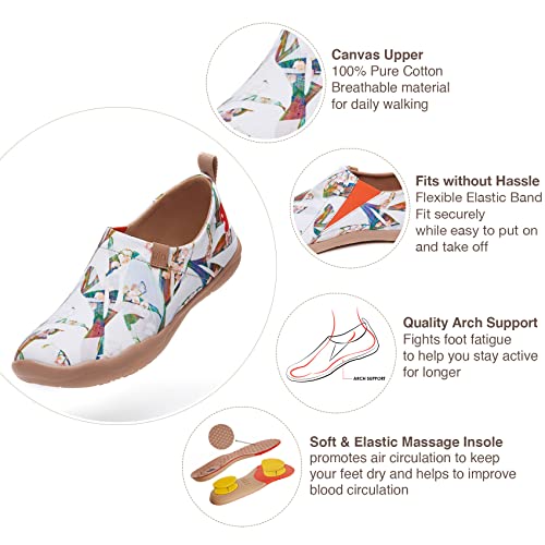 Image of UIN Women's Slip On Shoes Colorful Comfortable Lightweight Art Travel Sneakers Casual Floral Stylish Everyday Loafers