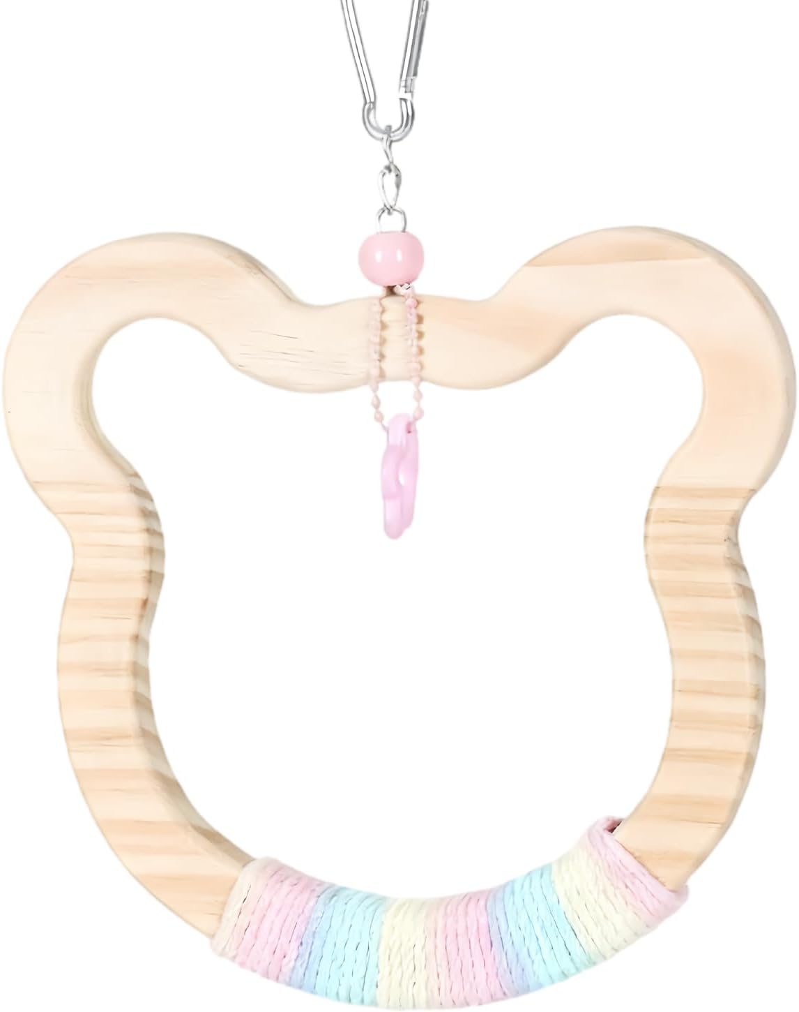 Generisch geformte Vogel-Schaukel – Natürliches hängendes Holzspielzeug für Wellensittiche, Ara, Conure, Graupapagei, Vögel, Tierheime, Zoo, Trainer, Volieren, Fördert Spiel, Bewegung und Training