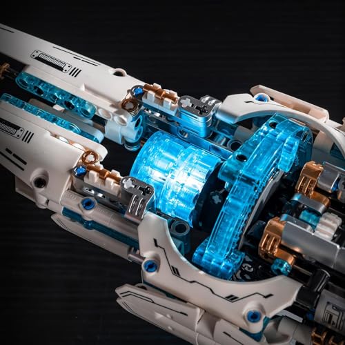 Image of SKY LINE OCEAN || Space Station Building Blocks Set || 1144 pcs || Motorized Rotating Spaceship with 3 LED Lights & Display Stand || STEM Space Exploration Construction Kit || 6 Months Warranty